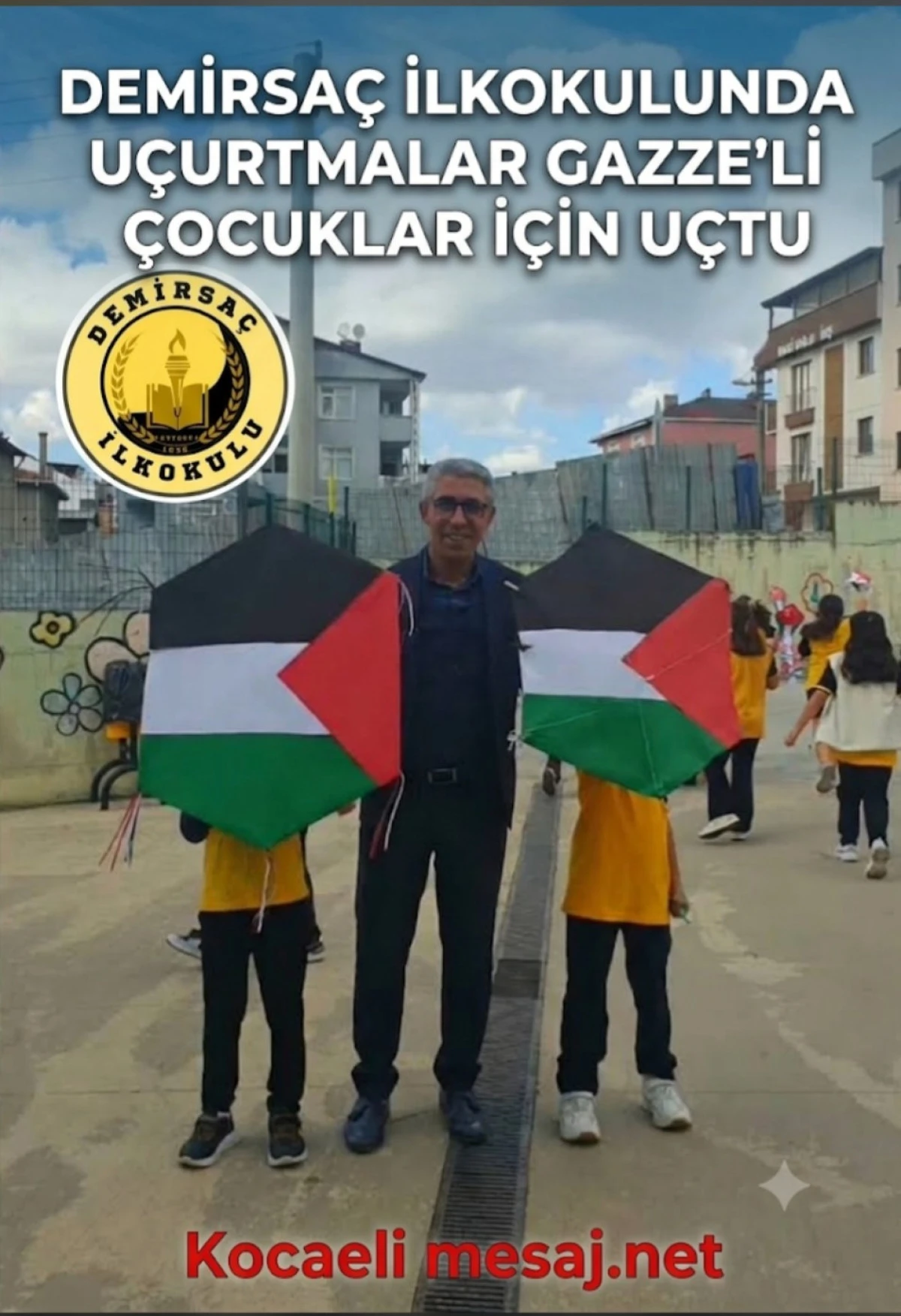 Demirsac Okulunda U&ccedil;urtmalar Gazzeli &Ccedil;ocuklar İ&ccedil;in U&ccedil;tu