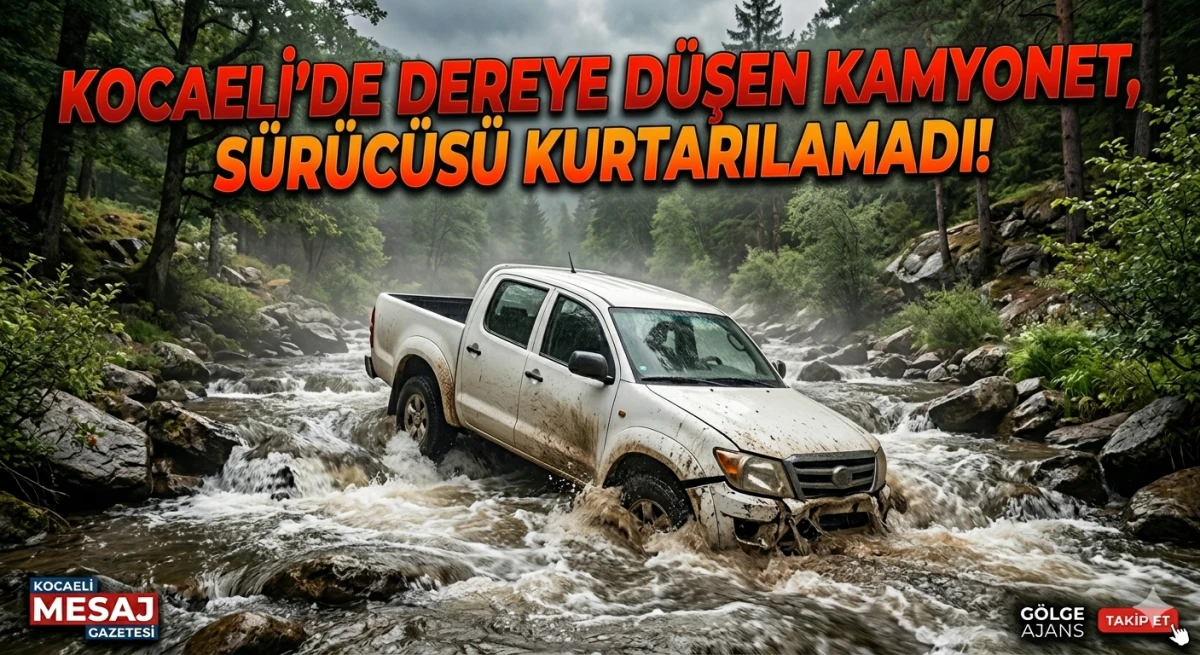 Kocaeli'de Kamyonet Dereye U&ccedil;tu, S&uuml;r&uuml;c&uuml;s&uuml; Kurtarılamadı